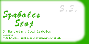 szabolcs stoj business card